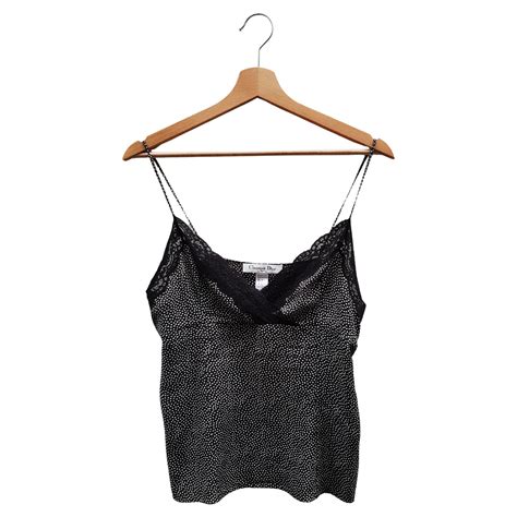 christian dior sheer black tank top|vintage Christian Dior tops.